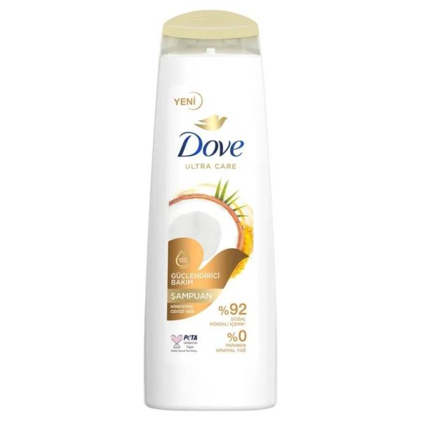 شامپو روغن نارگیل و زردچوبه داو Dove تقویت کننده و استحکام بخش ساختار مو حجم ۴۰۰ میلی
